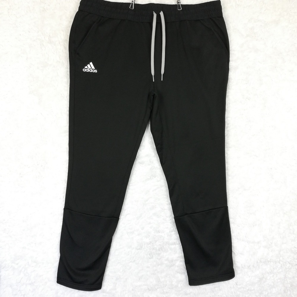 Adidas Mens Pants Training Tapered Black Aeroready Fleece Pull On Sweatpants 2XL